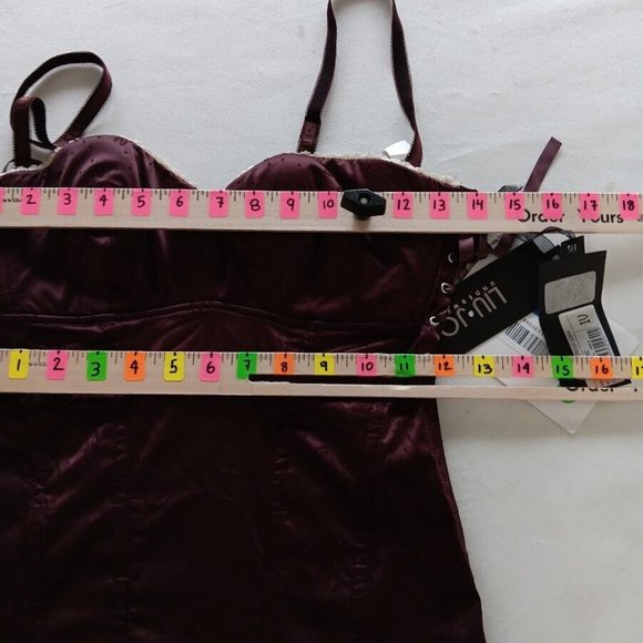 LIU JO underwear Dona Bustino Maroon Wine Full logo Stretch Women's size 4/ IV - Picture 2 of 12